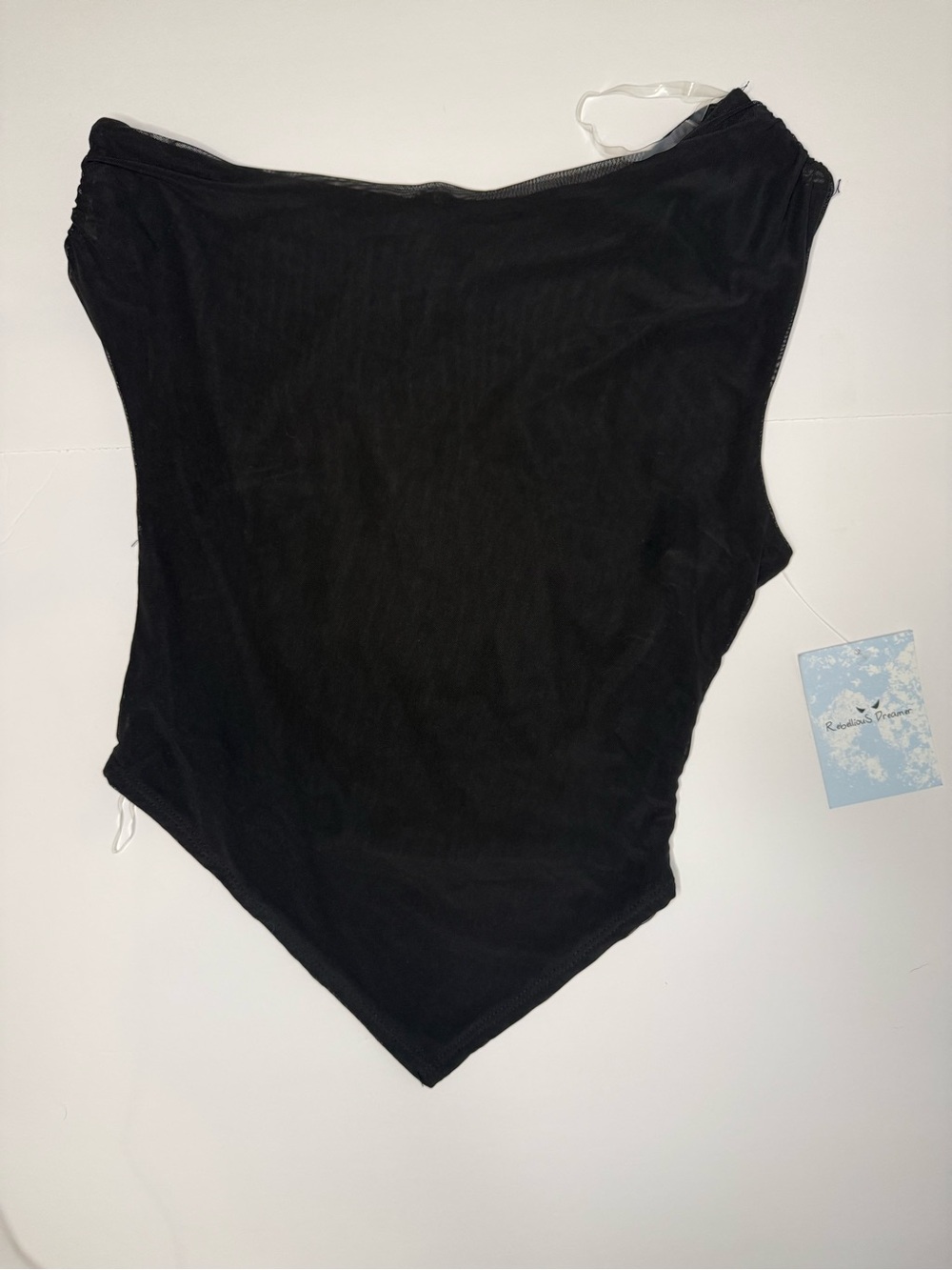 Women's Black Handkerchief Hem Tank Top